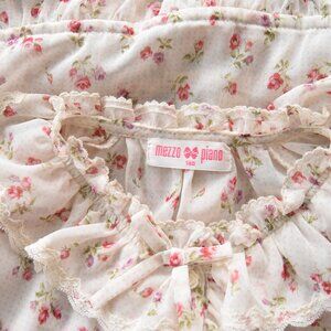VTG Mezzo Piano Floral Ruffle Lace Blouse Sz 140 (US 8/10 or Women’s XS)